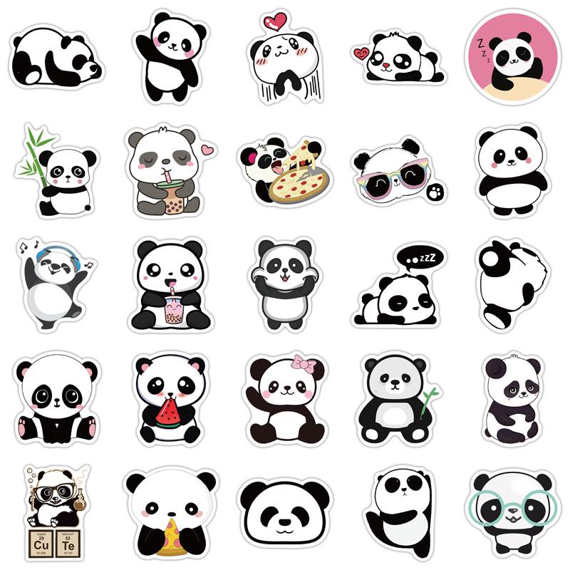 50Pc Skateboard Stickers Cute Fat Panda Stickers Skateboard Extreme Sports Stickers Trolley Case Guitar Mug Notebook Trend Stickers