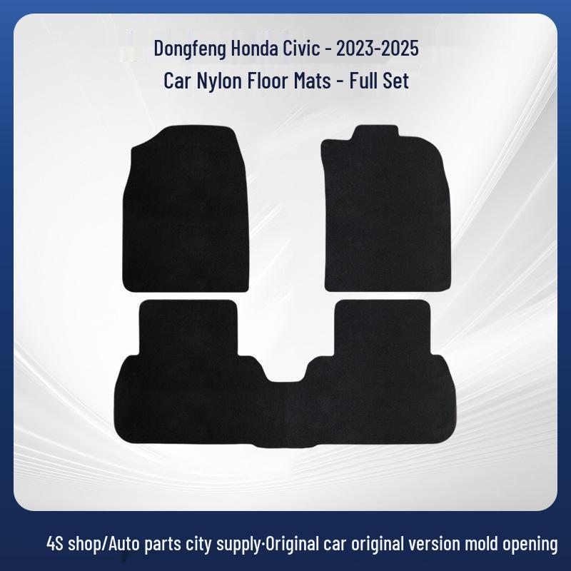 Civic 2023-2025 Dedicated Nylon Floor & Trunk Mats, Vehicle-Specific Decorative Car Mats