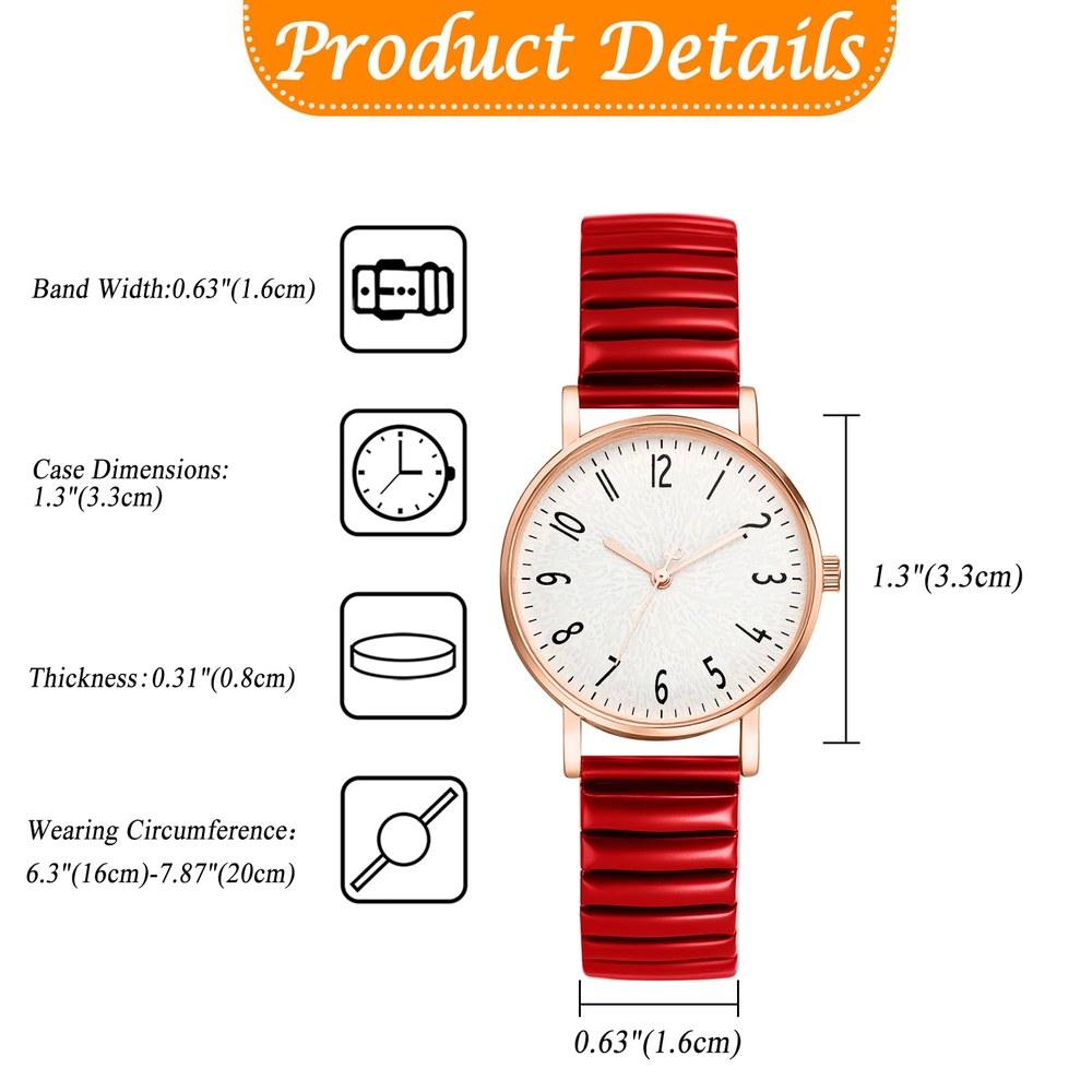 JewelryWe Women's Fashion Bangle Strap Watch Analog Display Stainless Steel Band Waterproof Quartz Jewelry Accessory Gift