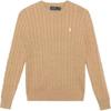 Polo свитер Ss24 Solid Logo Cable Knit с круглым вырезом Повседневный детский свитер цвета хаки 313919397-002