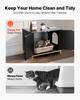 Cat Litter Box Enclosure Furniture, 70 cm Hidden Litter Box Cabinet with Metal Legs & Handle, Modern Style Cat Washroom House End Table, Fit Most of