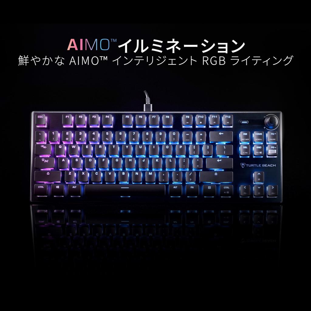 Turtle Beach Gaming Keyboard Vulcan TKL AIMO JP Japanese Layout Wired Mechanical Linear Tenkeyless RGB Volume Dial Windows 10 or Later Black/Black []