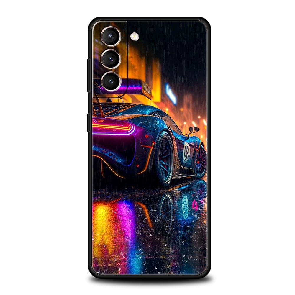 Сине-красный JDM Спортивный Автомобиль Чехол для Телефона Для Samsung Galaxy S26 Ultra S25 Plus S24 FE S23 S22 5G S21 S20 Чехол Черный Мягкий