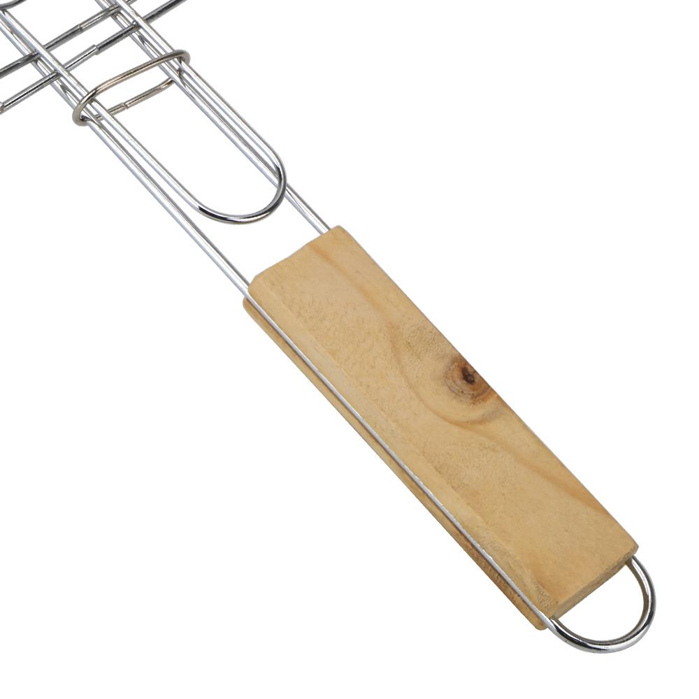 Grilling Basket Grill Mesh Cooking Tool Foldable BBQ Grill Mat Stainless Steel Barbecue Grilling Meat Fish Clip Holder