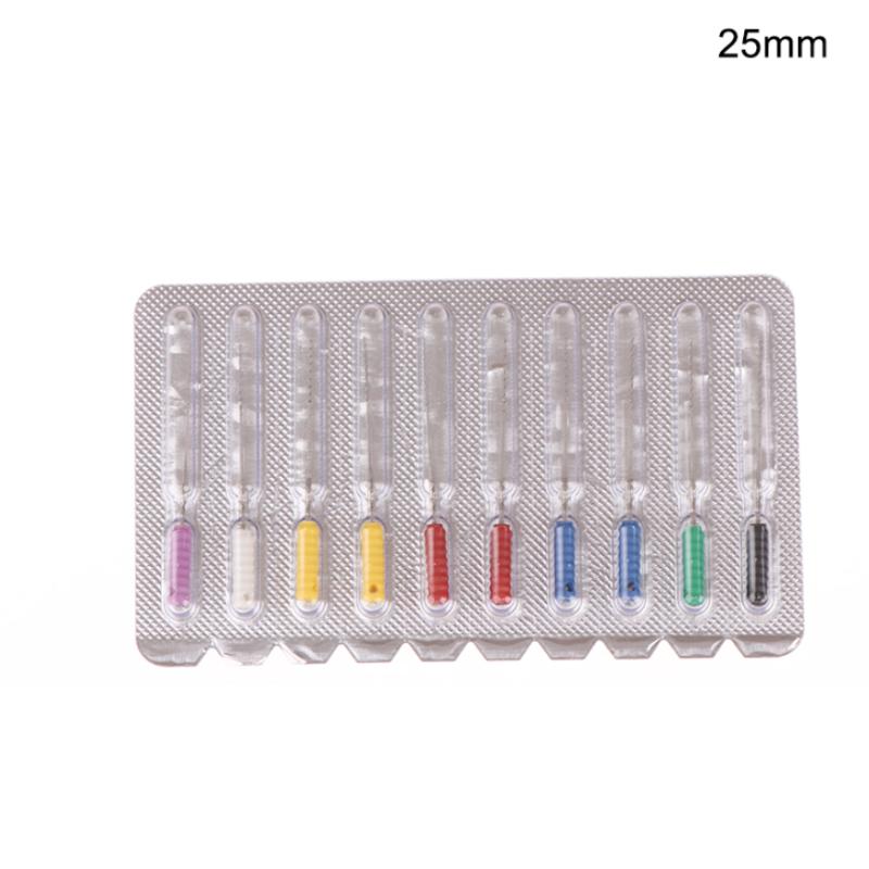 10 шт. Стоматологические нервные колючие броши Эндодонтические инструменты Корневой канал 21/25 мм Очистка Ручные файлы Ручка Стоматологические инструменты