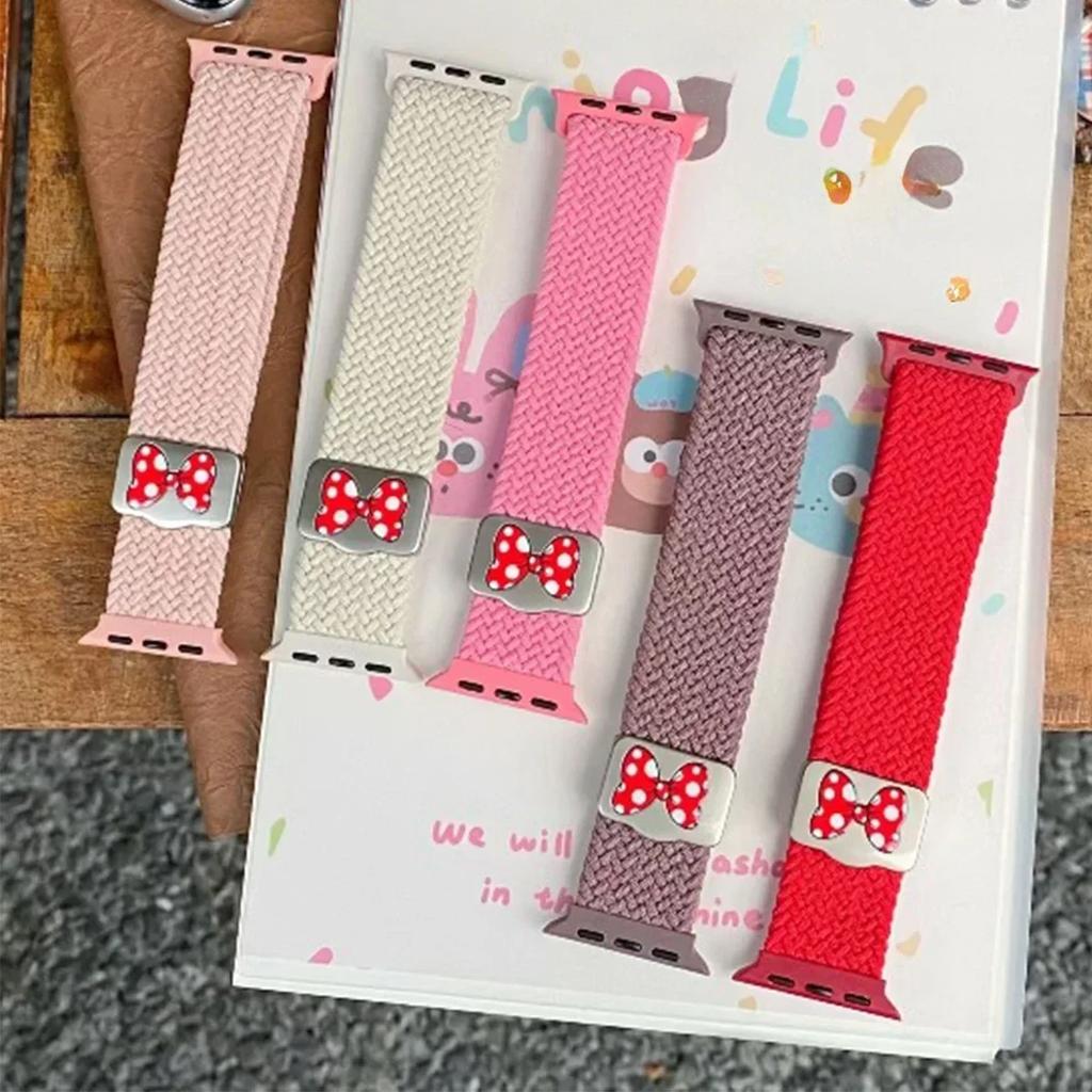 Мультяшный милый ремешок с бантиком на магнитной застежке для ремешка Apple Watch Ultra2 49 мм 45 мм 44 41 42 Correa для iWatch Series 10 9 8 SE 7 6