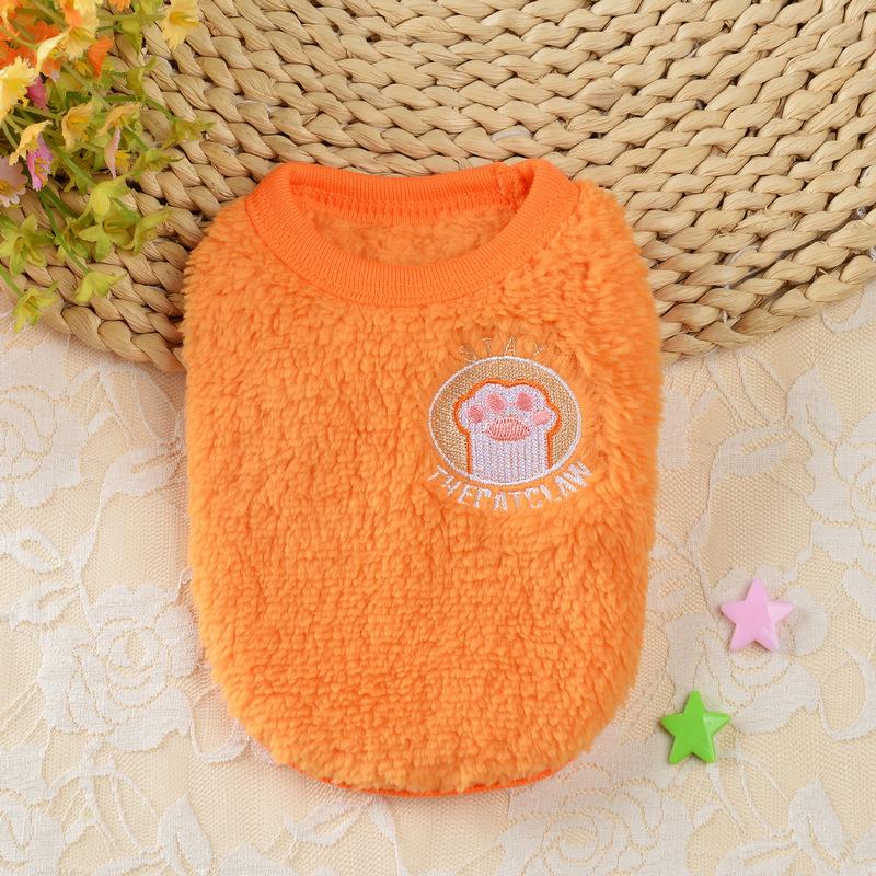 Флисовый жилет для питомца, одежда для маленьких щенков и кошек, теплая, легкая, с мультяшным рисунком, одежда для собак, регулируемый обхват груди, удобная посадка