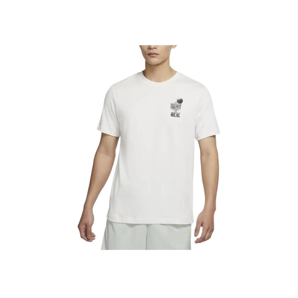 Nike Vintage Logo Print Crew Neck Short Sleeve T-Shirt Men Tops White DR7638-030