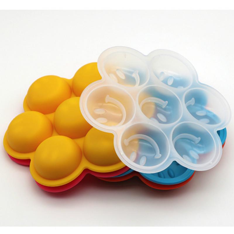 Силиконовый лоток для льда с 7 отверстиями, креативный смайлик, силиконовая форма для льда, силиконовая форма