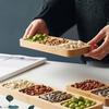 Natural Bamboo Divided Snack Serving Tray Divided Bamboo Snack Dishes  Tea Room Decor