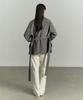 Re Rhee Suede Funnel Neck Jacket Stone