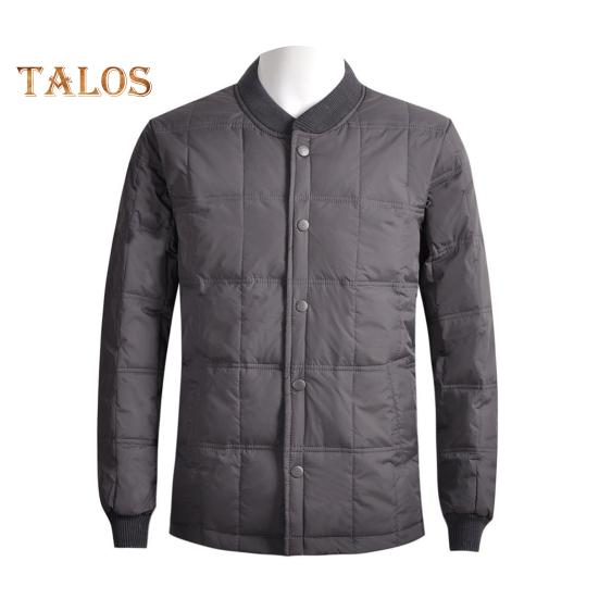 Мужская куртка-пуховик осень-зима с воротником-стойкой, длинным рукавом, утолщенным бархатным хлопковым пальто с карманами, однотонная стеганая верхняя одежда