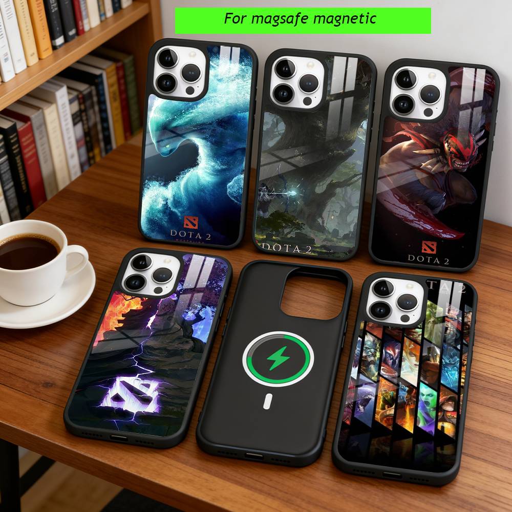 Чехол для телефона Dota 2 для iPhone 17, 16, 15, 14, 13, 12, 11 Plus, Pro, Магнитный, Для беспроводной зарядки Magsafe