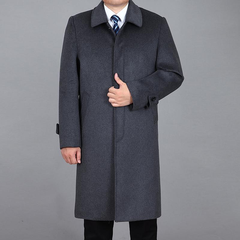 Мужское шерстяное длинное пальто, осеннее шерстяное кашемировое пальто, мужское зимнее шерстяное пальто, верхняя одежда