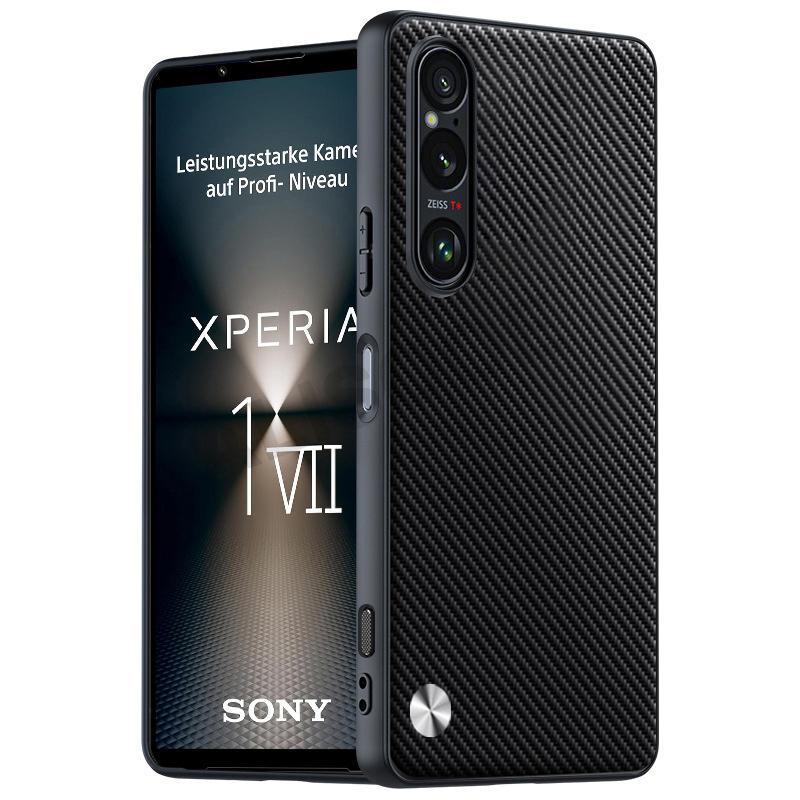 Противоударный чехол Funda для Sony Xperia 1 VII Роскошный чехол для телефона из ПУ-кожи с текстурой волокна для Sony Xperia1 VII Capa