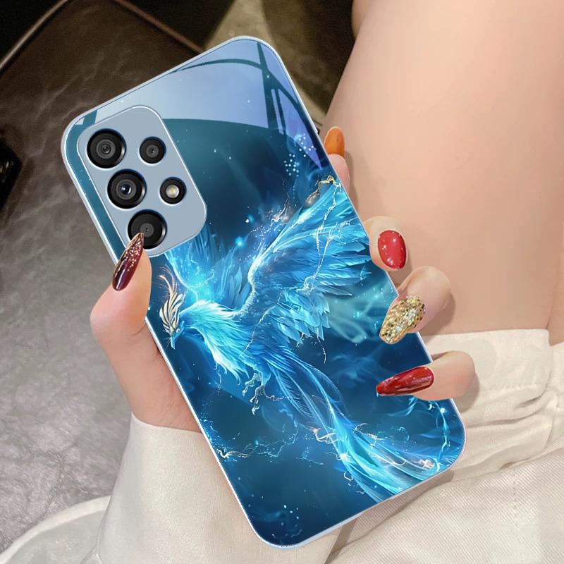 Чехол для телефона из закаленного стекла Golden Phoenix Unfolding для Samsung Galaxy S10 4G S20 11E 30 S21 22 S24 Fe Pro S23 S25 Ultra 5G S9