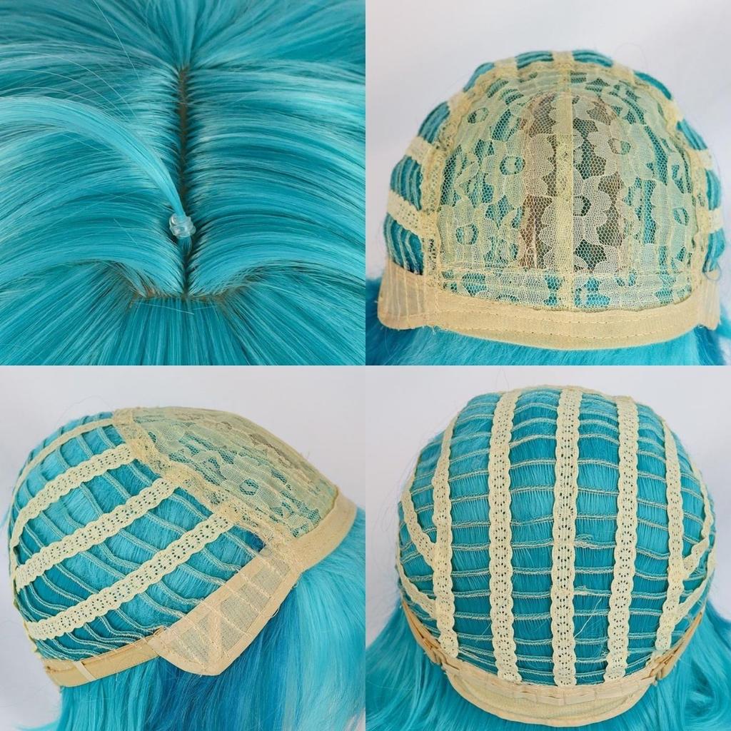 Синий градиентный парик из высококачественного синтетического волокна с двумя хвостиками, парик виртуального певца со спиральными хвостиками, парик для реалити-шоу