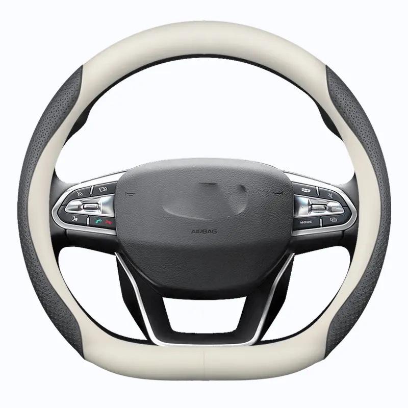 Чехол на руль из натуральной кожи премиум-класса для моделей Geely: Xingyue L, Boyue, Emgrand L, Xingrui, Binyue, Vision X3 - Ультратонкий дизайн рукоятки.
