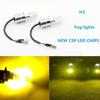 Super Bright H3 CSP LED Fog Light Bulbs Conversion Kit 80W 2000LM 3000K Yellow