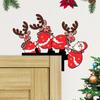 Christmas Door Corner Sign Decoration Santa Claus Deer for Home Party Right Angle