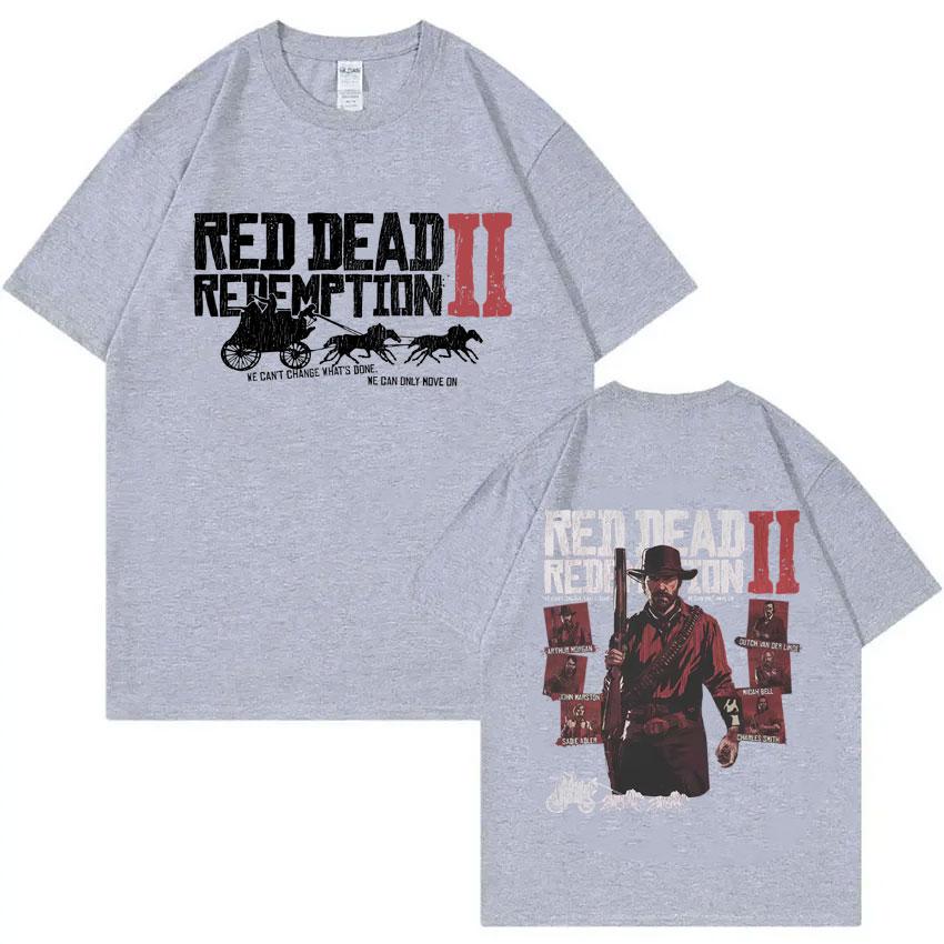 Игровой Футболка Red Dead Redemption 2 Мужская Женская Повседневная Винтажная Хлопковая С Коротким Рукавом Футболки Унисекс Модная Оверсайз Футболка
