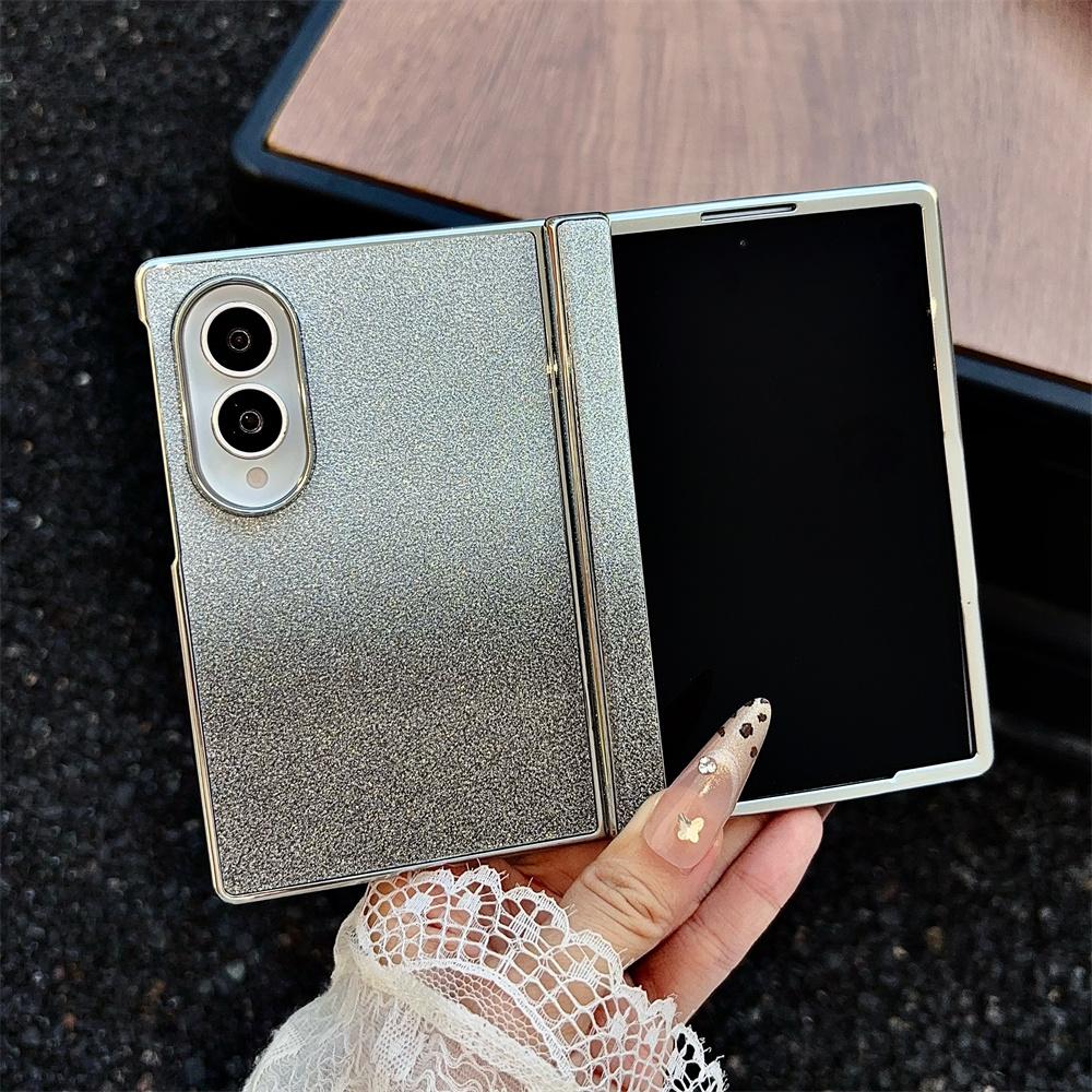 Luxury Gradient Glitter Bling PU Leather Hinge Full Protection Phone Case For Samsung Galaxy Z Fold 8 Ultra 7 Fold8 Fold7 Cover