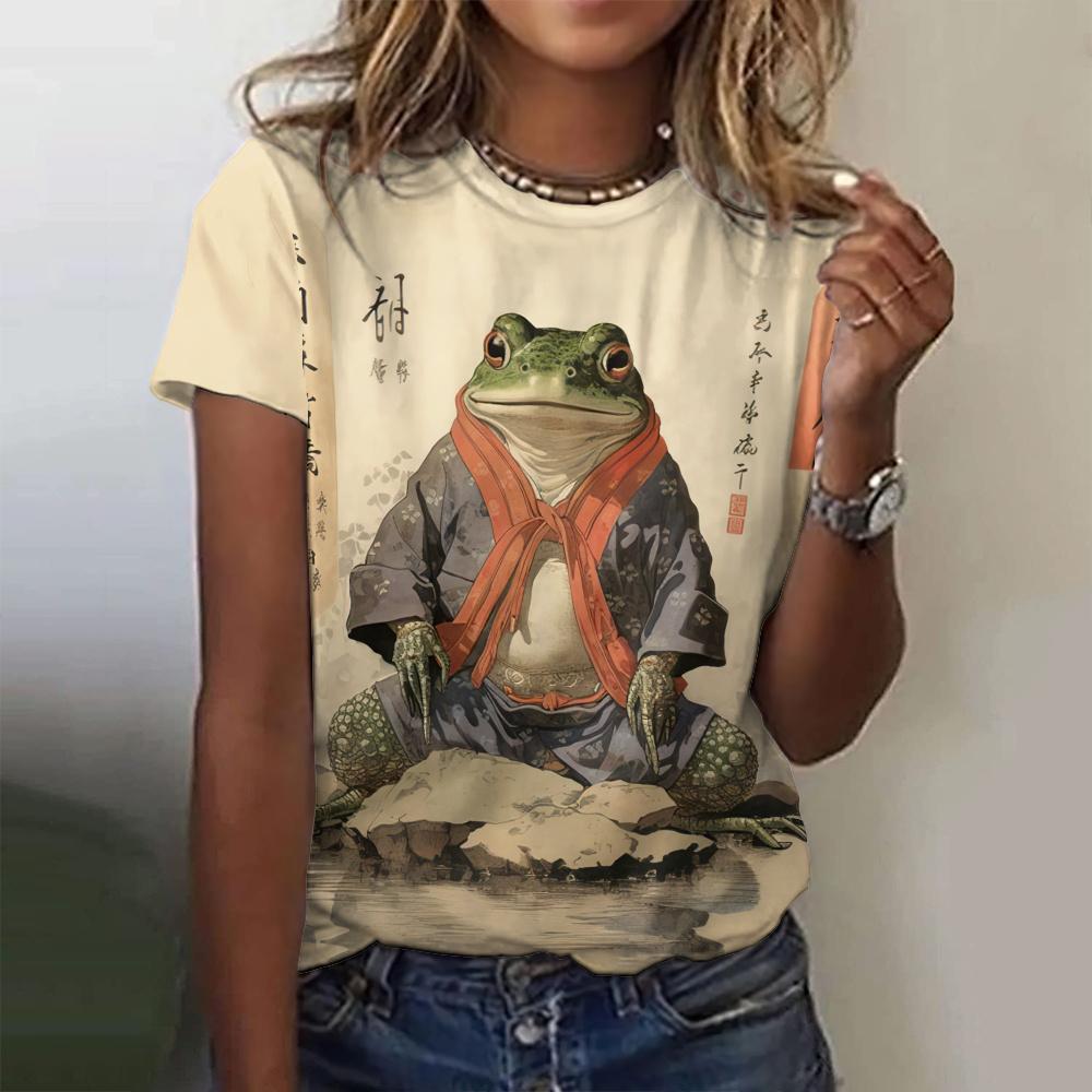 2024 Fashion Printed Cartoon Pattern Women's T-shirt Street Comfortable Loose Casual Round Neck Short Sleeve Top