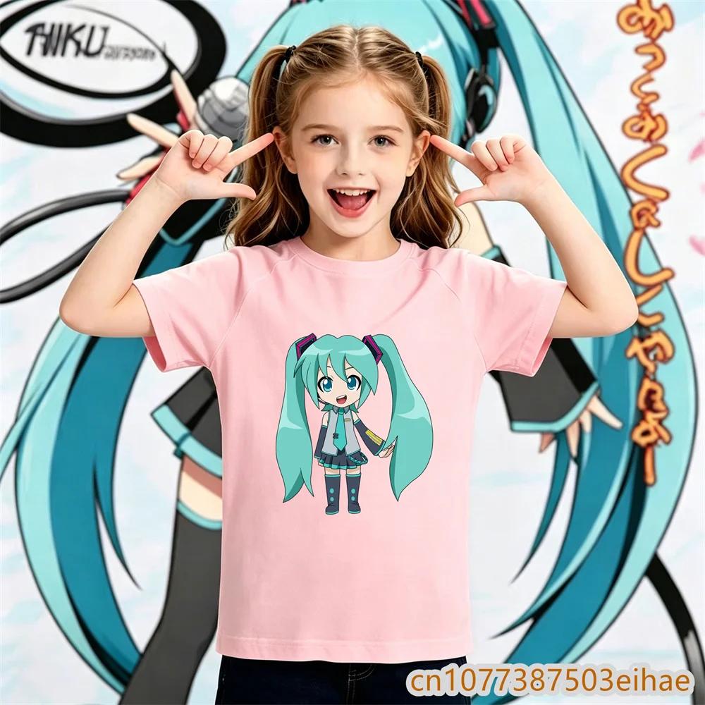 Hatsune Miku Unique Y2K Retro Design T Shirt Loose Printed Short Sleeve Unisex Kids Sportswear Casual Top For Boys And Girls