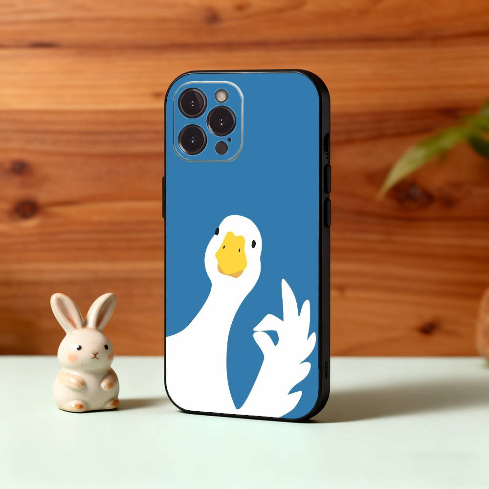 Забавный D-Duck D-Daily Чехол для телефона для iPhone17,16,15,14,13,12,Plus,Pro Max, 5G Другие Мягкий Черный Чехол