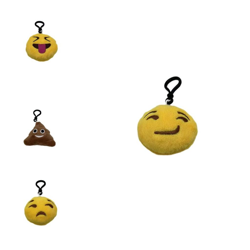 Cartoon Emoji Stuffed Keychain With Short Plush Material For Phone Accessory And Cute Gift Idea