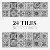 24 Pieces European Pattern Self-Adhesive Tile Sticker Waterproof And Oil-Proof Kitchen Bathroom Wall Decoration Matte Film Pvc Wall Sticker