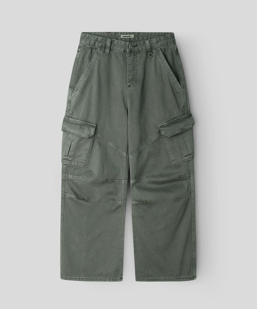 INDUST Pigment Washed Cargo Wide Pants_Charcoal