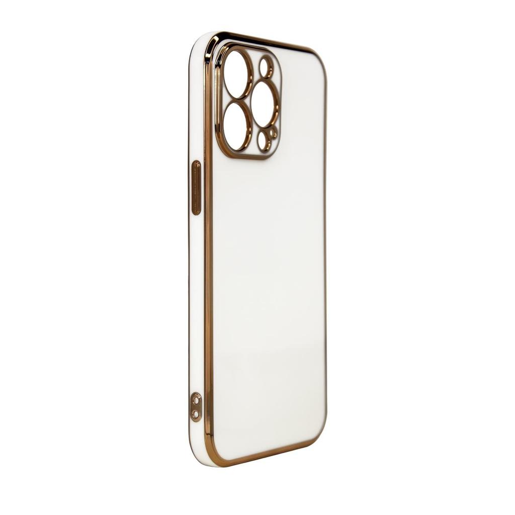 Hurtel Samsung A13 Gel Case Gold Frame - White
