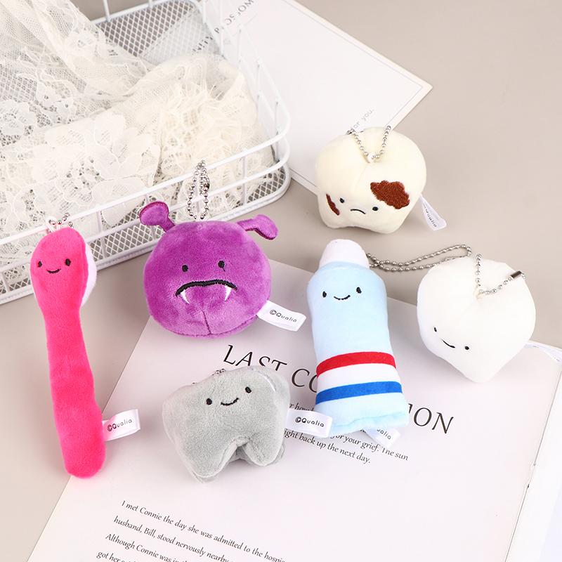 Милая Забавная Плюшевая Кукла Игрушка Мультяшная Мягкая Зуб Зубная Паста Зубная Щетка Куклы Брелок Подвеска на Сумку Для Детей Подарки