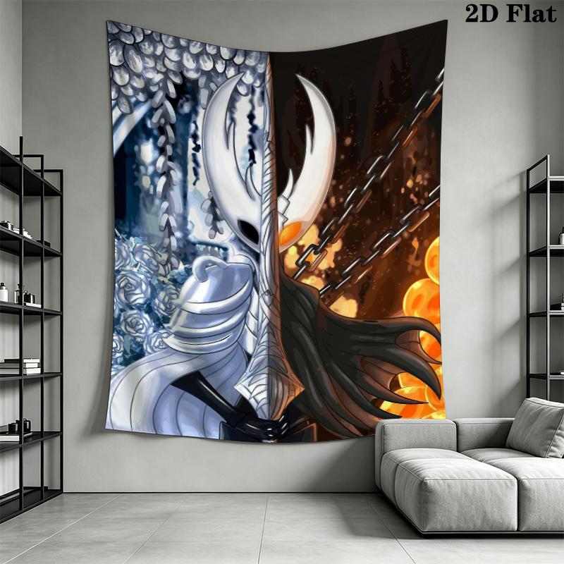 Hollow Knight Wall Tapestry Aesthetic Wall Hanging Printed Fabric Blanket Decorative Tapestries for Bedroom Living Room Home Decor