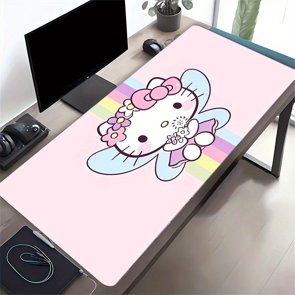 Hello Kitty, Rainbow Themed XXL Mouse Pad - Non-slip Rubber Desk Mat for Gaming and Office Use, Multi-Function Keyboard and Mouse Pad, Ideal