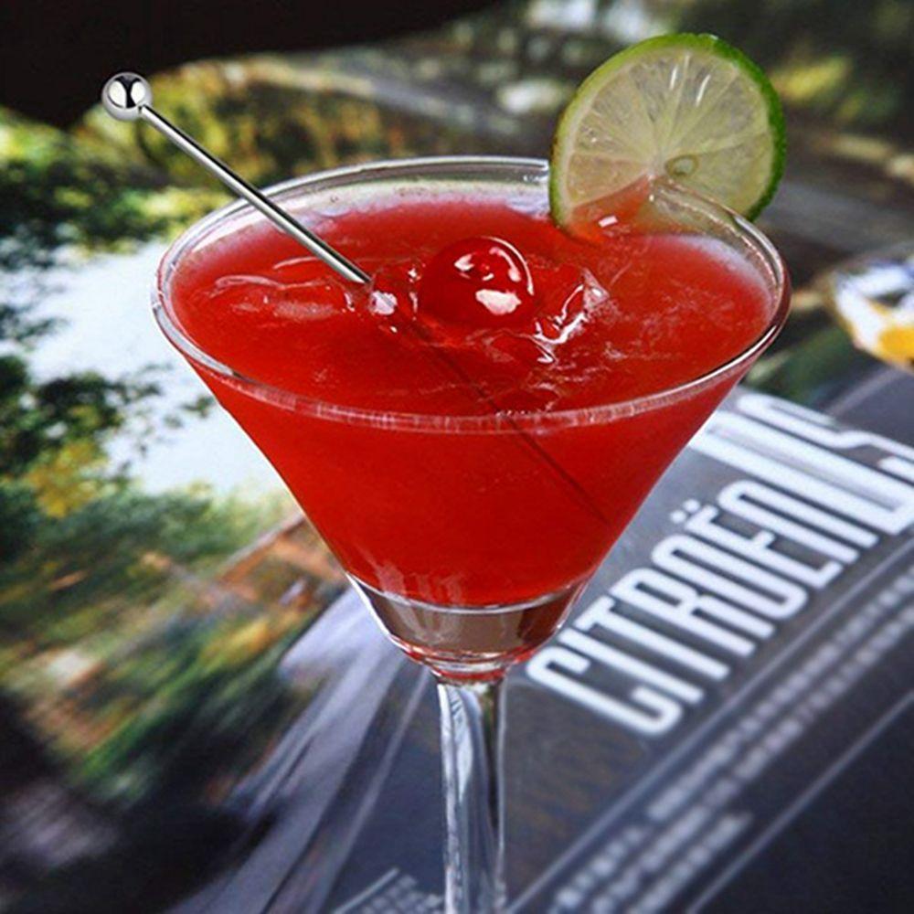 Нержавеющая сталь для украшения напитков, вечеринка, бар, вилки для фруктов, зубочистки, шпажки для коктейлей, палочки для фруктов