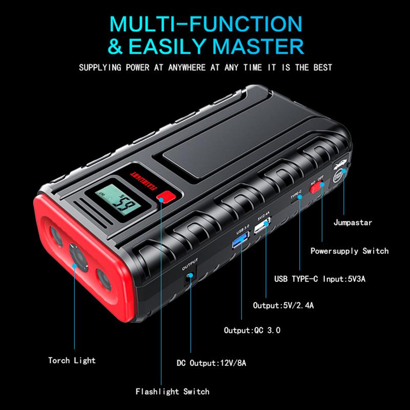 ZapZone 30000mAh 4000A автомобильный пусковой аккумулятор портативный с интеллектуальным зажимом аккумуляторная станция светодиодный прожектор аварийное пусковое устройство