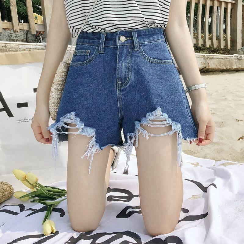 Летние женские джинсовые шорты, классические винтажные повседневные джинсы с высокой талией, женские шорты, брюки