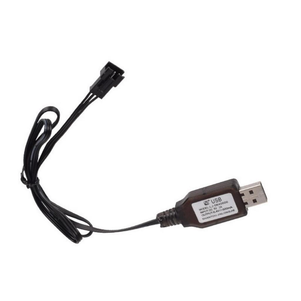 Advanced 6.4V Charger SM3P 600mA Battery Charging Cord with Safe Protections for Engineering Vehicle, Toy Car Black