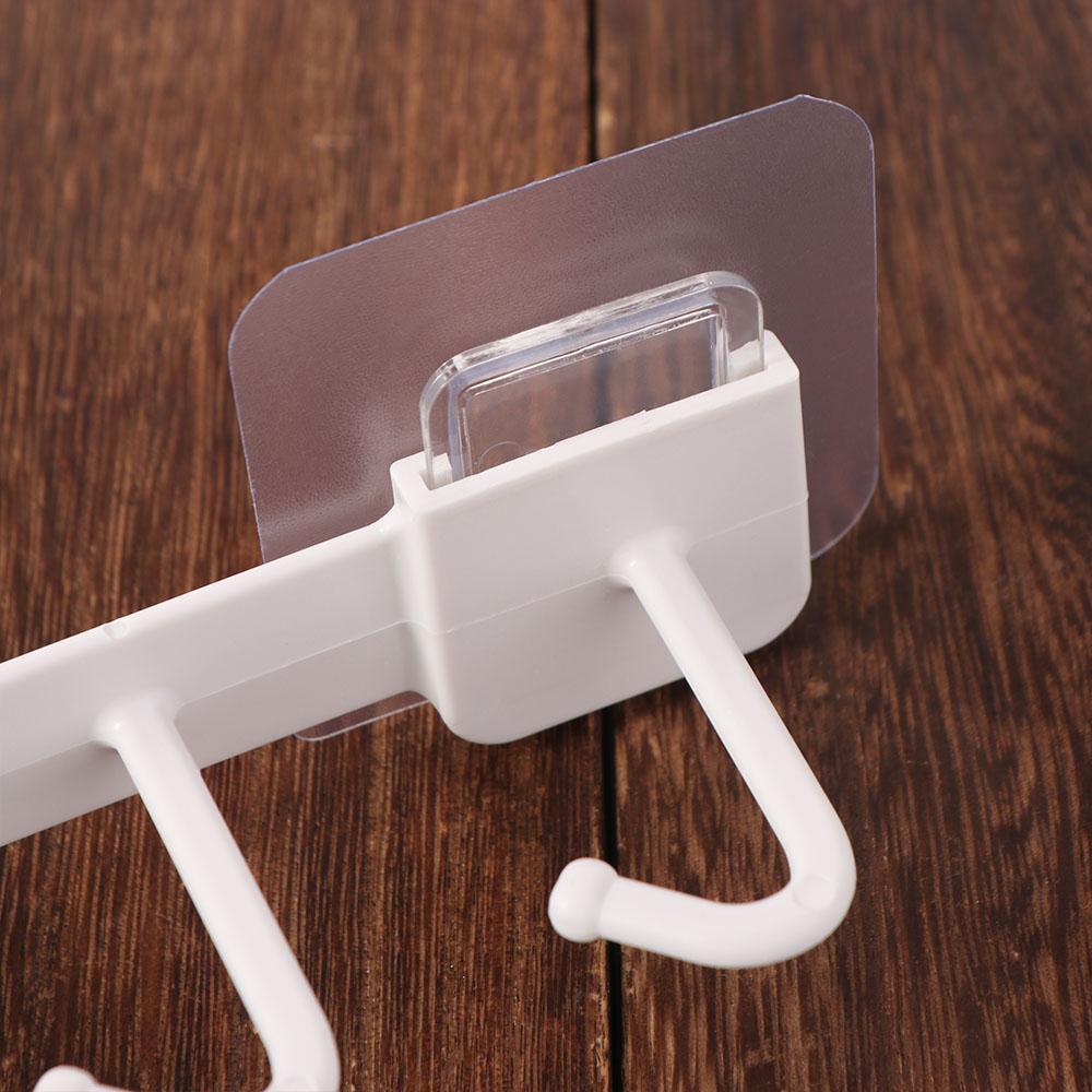 Multi-functional Sundries Hook Shelf Nail Free Mug Cup Hanger Cabinet Storage Rack Household