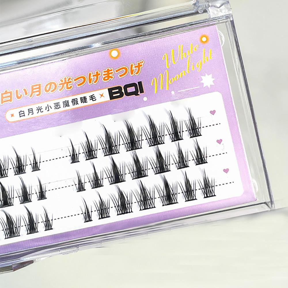 BQI Накладные ресницы Ультратонкие стержни Натуральная имитация Сегментированные одиночные пучки Ленивые накладные ресницы