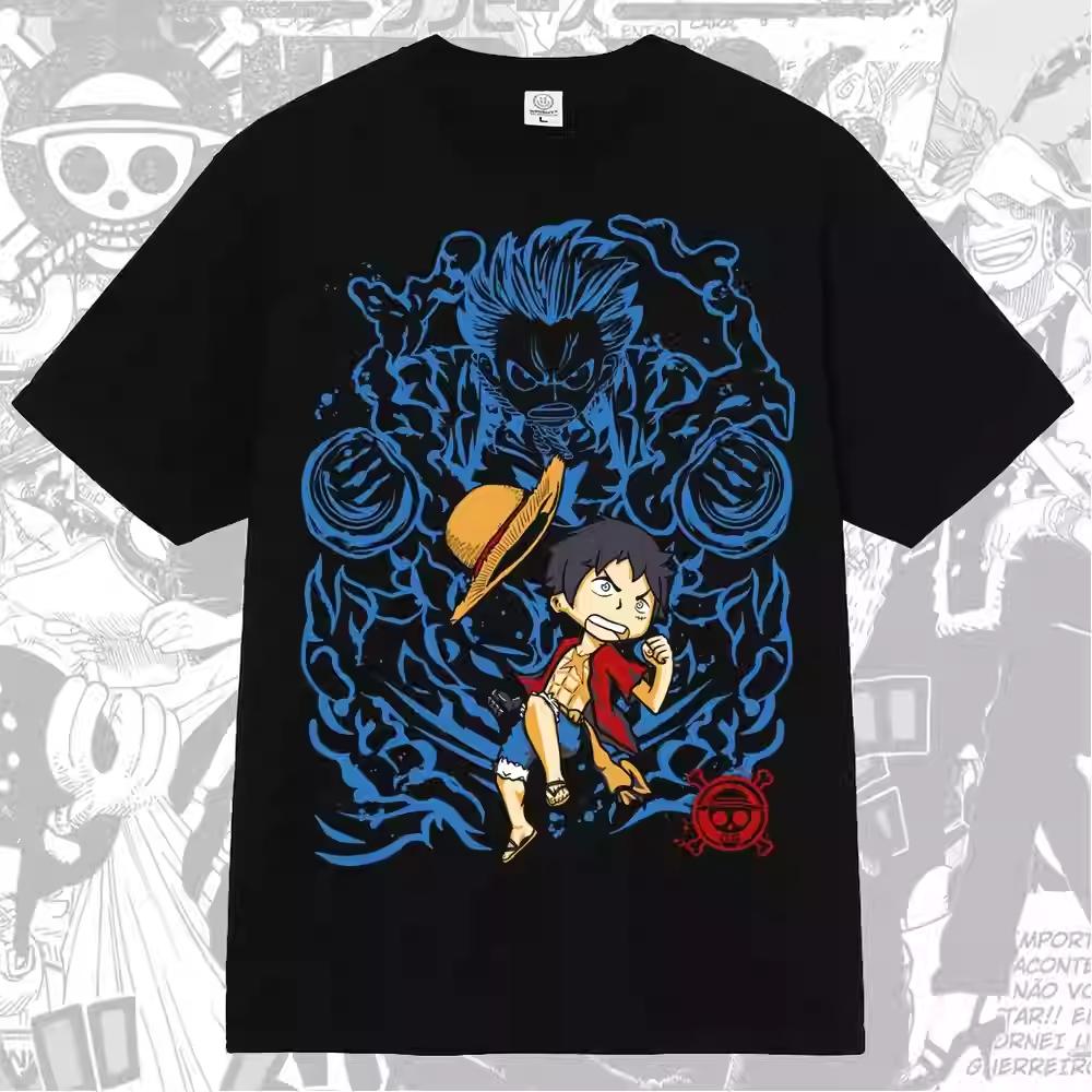 Japanese Cartoon Animation ONE PIECE ONE PIECE T-shirt 5-gear Nika Luffy Short-sleeved Sauron Clothes Men's Summer