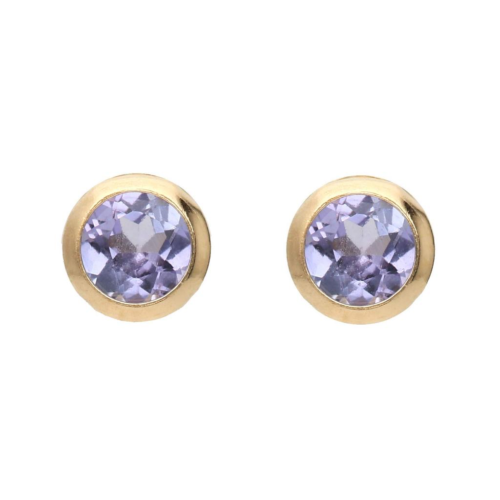 K10 Yellow Gold Tanzanite Earrings L&Co 43-1332