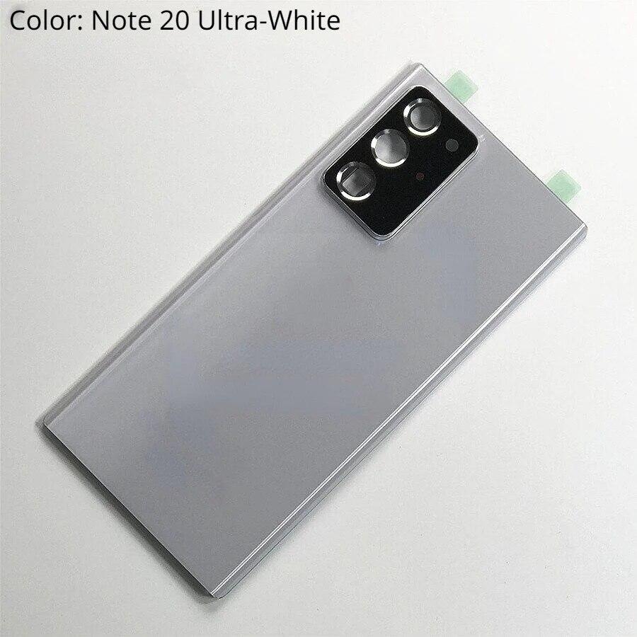 Заднее стекло для Samsung Galaxy Note 20 Ultra Note 20, задняя крышка батарейного отсека, корпус задней двери с объективом камеры