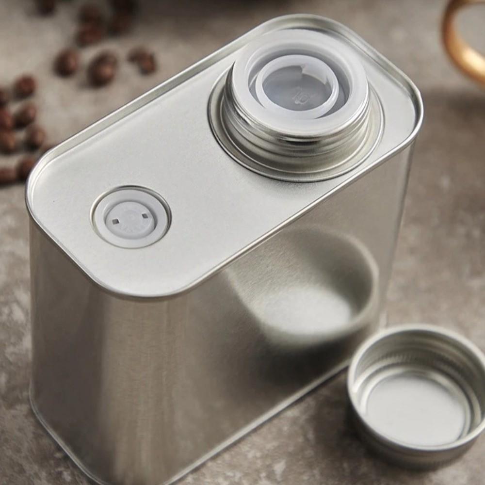 Large-capacity Coffee Bean Storage Box Square Storage Iron Can New Coffee Sealed Cans