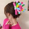 Hair Claw Clips Fluffy Plush Hold Dopamine Barrette Jaw Clamp Strong Color Handmade Spring