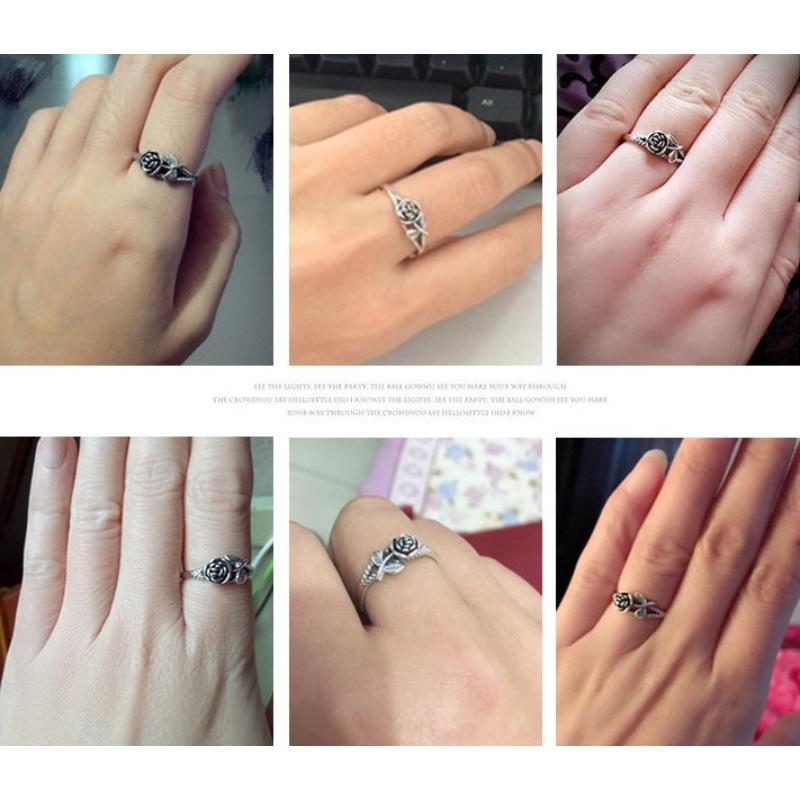 1pc Retro Delicate Ring, Simple Rose Flower Ring