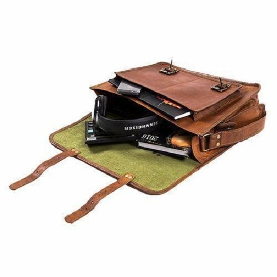 New Briefcase UNISEX Real Vintage Leather Messenger Laptop Bag