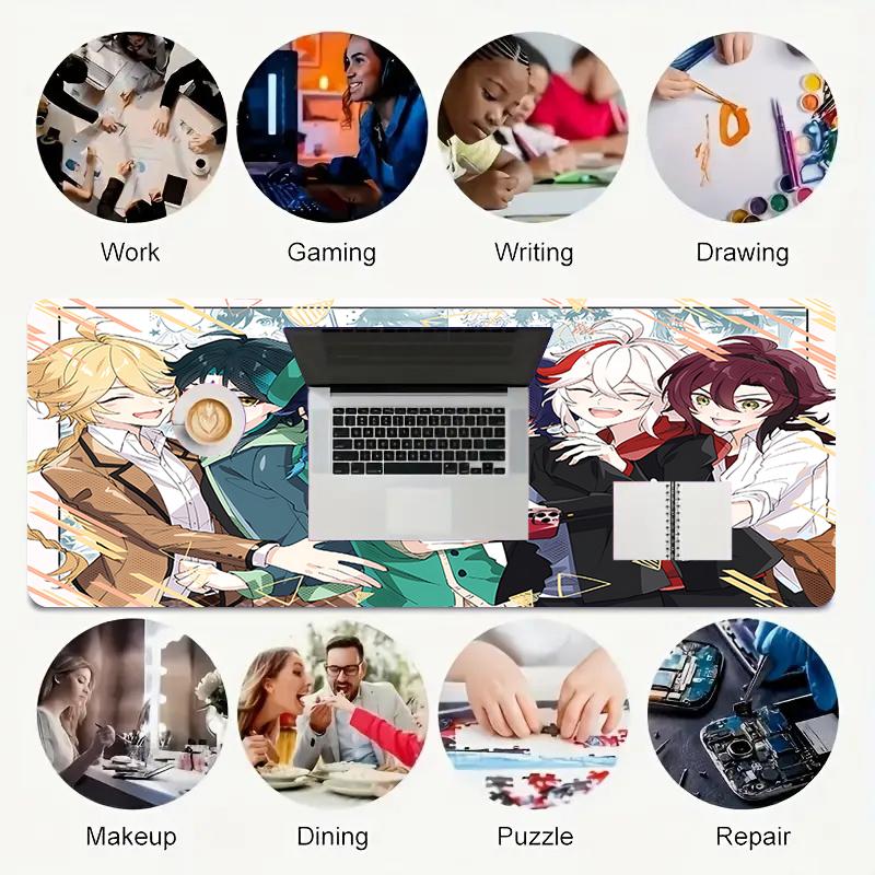 1Pc Fantasy Battle Scene Gaming Mouse Pad Keyboard Desk Mat Non-slip Rubber Lock Edge Waterproof Computer Mousepad for Office Home Decor S1158